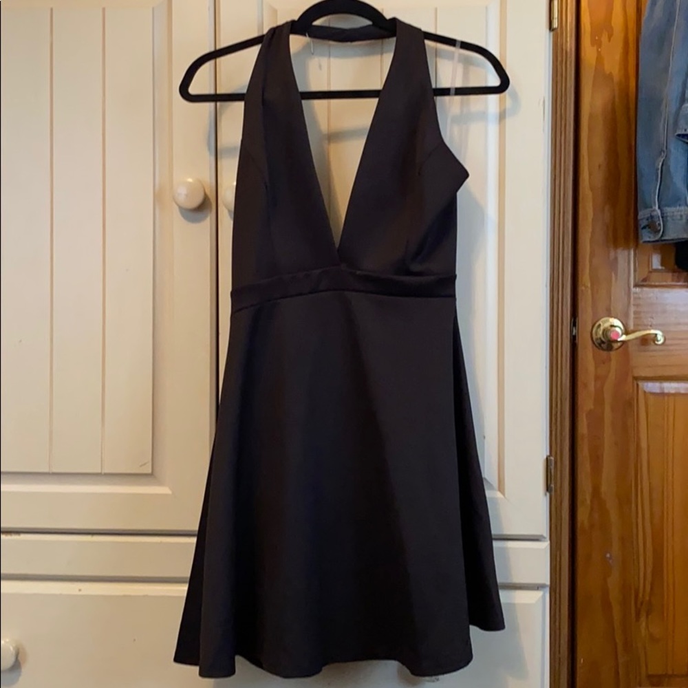 Low “V” Black Dress